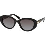 Schwarze Swarovski Cateye Sonnenbrillen aus Kunststoff für Damen 