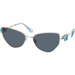Silberne Swarovski Sonnenbrillen mit Sehstärke aus Metall für Damen 