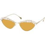 Goldene Swarovski Cateye Sonnenbrillen aus Metall für Damen 