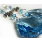 Hellblaue Antike Ohrhänger aus Kristall mit Aquamarin für Damen 