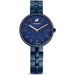 Swarovski Cosmopolitan Uhr, Damenuhr mit Blauem Zifferblatt, Swarovski Kristallen und Edelstahlarmband