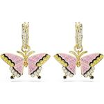 Goldene Swarovski Schmetterling Ohrringe mit Insekten-Motiv aus Metall für Damen 