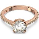 Rosa Swarovski Vergoldete Ringe aus Kristall für Damen Größe 58 