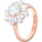 Reduzierte Rosa Swarovski Vergoldete Ringe aus Kristall für Damen Größe 55 