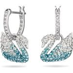Reduzierte Blaue Swarovski Ohrhänger aus Edelstahl für Damen 