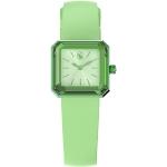 Reduzierte Grüne Swarovski Damenarmbanduhren aus Silikon mit Saphir mit Saphirglas-Uhrenglas mit Silikonarmband 