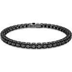 Reduzierte Schwarze Elegante Swarovski Tennisarmbänder aus Kristall für Damen 