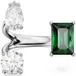 Reduzierte Grüne Swarovski Damenringe glänzend aus Kristall mit Zirkonia Größe 55 