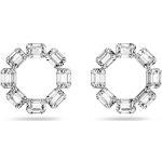 Reduzierte Weiße Minimalistische Swarovski Ohrhänger aus Kristall für Damen 