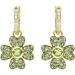 Reduzierte Grüne Elegante Swarovski Damencreolen aus Kristall mit Zirkonia zum Valentinstag 