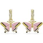Reduzierte Rosa Elegante Swarovski Schmetterling Ohrringe mit Weihnachts-Motiv aus Kristall für Damen zum Valentinstag 