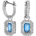 Blaue Elegante Swarovski Ohrhänger aus Kristall mit Zirkonia für Damen zum Valentinstag 