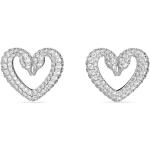 Reduzierte Elegante Swarovski Herzohrstecker aus Kristall für Damen zum Valentinstag 