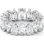 Silberne Elegante Swarovski Damenringe aus Kristall Größe 50 