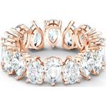 Goldene Swarovski Ringe glänzend aus Kristall Größe 60 