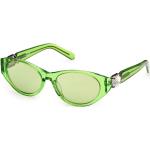 Grüne Swarovski Verspiegelte Sonnenbrillen aus Kunststoff 