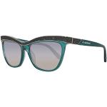 Dunkelgrüne Swarovski Cateye Sonnenbrillen für Damen 
