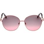 Reduzierte Cremefarbene Swarovski Runde Runde Sonnenbrillen aus Metall für Damen 