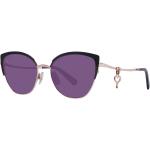 Schwarze Swarovski Cateye Sonnenbrillen aus Metall für Damen 