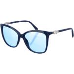 Reduzierte Blaue Swarovski Ovale Ovale Sonnenbrillen für Damen 