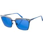 Reduzierte Marineblaue Swarovski Ovale Ovale Sonnenbrillen für Damen 