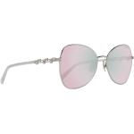 Reduzierte Graue Swarovski Ovale Ovale Sonnenbrillen aus Metall für Damen 