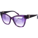 Reduzierte Violette Swarovski Ovale Ovale Sonnenbrillen aus Metall für Damen 