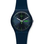 Reduzierte Blaue 30 Bar wasserdichte Schweizer Swatch New Gent Armbanduhren Dornschließe mit Silikonarmband 