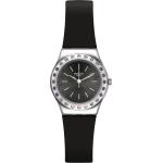 Schweizer Swatch Runde Damenarmbanduhren poliert aus Silikon mit Mineralglas-Uhrenglas mit Silikonarmband 