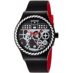 Schwarze 3 Bar wasserdichte Swatch Automatik Herrenarmbanduhren aus Silikon mit Analog-Zifferblatt mit Kunststoff-Uhrenglas mit Silikonarmband 