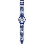 Silberne 3 Bar wasserdichte Swatch Quarz Herrenarmbanduhren aus Silikon mit Analog-Zifferblatt mit Kunststoff-Uhrenglas mit Silikonarmband 