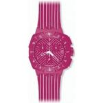 Pinke 3 Bar wasserdichte Wasserdichte Swatch Quarz Armbanduhren mit Chronograph-Zifferblatt 