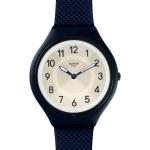 Schweizer Swatch Runde Kunststoffarmbanduhren mit Kunststoff-Uhrenglas mit Silikonarmband für Damen 