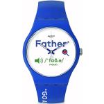 Blaue Swatch Kunststoffarmbanduhren mit Kunststoff-Uhrenglas für Herren 