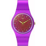 Pinke Swatch Kunststoffarmbanduhren mit Kunststoff-Uhrenglas für Herren 