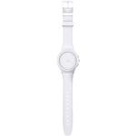 Weiße Swatch Chrono Plastic Runde Quarz Herrenarmbanduhren aus Silikon mit Chronograph-Zifferblatt mit Silikonarmband 