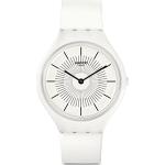 Weiße 3 Bar wasserdichte Swatch Quarz Herrenarmbanduhren aus Silikon mit Digital-Zifferblatt mit Kunststoff-Uhrenglas mit Silikonarmband 