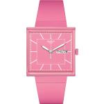 Reduzierte Rosa Swatch Quadratische Armbanduhren 