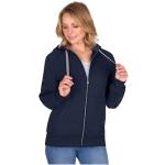 Marineblaue Sportliche Trigema Zip Hoodies & Sweatjacken aus Fleece mit Kapuze für Damen Größe 5 XL für den für den Winter 