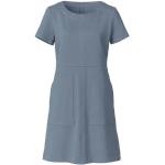 Blaue Kurzärmelige Waschbär Bio Nachhaltige Sweatkleider ohne Verschluss aus Baumwolle für Damen Größe L 