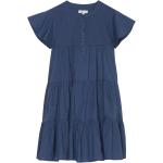 Blaue Kindersweatkleider mit Volants aus Baumwolle für Mädchen Größe 176 