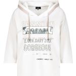 Reduzierte Beige 3/4-ärmelige Monari Damensweatshirts mit Glitzer mit Kapuze Größe M 