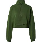 Reduzierte Grüne Nasty Gal Stehkragen Damensweatshirts mit Reißverschluss aus Polyester Größe S 