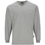 Graue Melierte Ahorn V-Ausschnitt Herrensweatshirts aus Baumwolle Größe XXL 