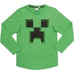 Grüne Langärmelige Minecraft Kindersweatshirts aus Baumwolle für Jungen Größe 152 