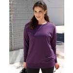 Dunkellilane Unifarbene Elegante Langärmelige Mia Moda Damensweatshirts für den für den Herbst 