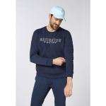 Reduzierte Blaue Nachhaltige Rundhals-Ausschnitt Herrensweatshirts mit Knopf Größe L Große Größen 