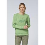 Reduzierte Grüne Gardena Nachhaltige Damensweatshirts mit Knopf aus Baumwollmischung Größe M 