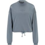 Reduzierte Cyanblaue Bestickte Damensweatshirts aus Baumwolle Cropped Größe L 