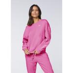 Reduzierte Pinke Nachhaltige Damensweatshirts mit Knopf aus Baumwollmischung Größe XS 